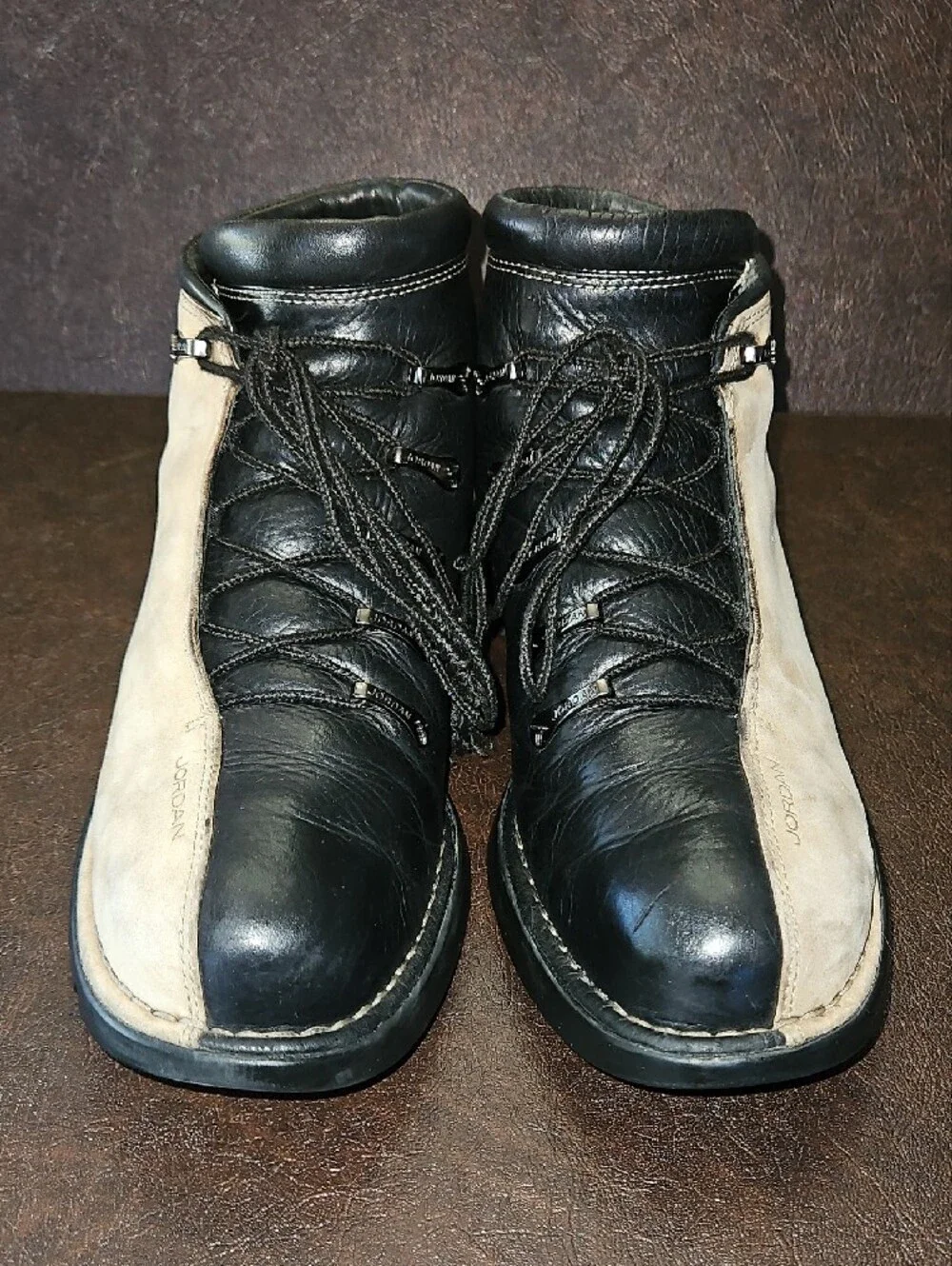 Nike Jordan Jumpman Two 3 Profiler Men’s tan Suade and black Leather Boots